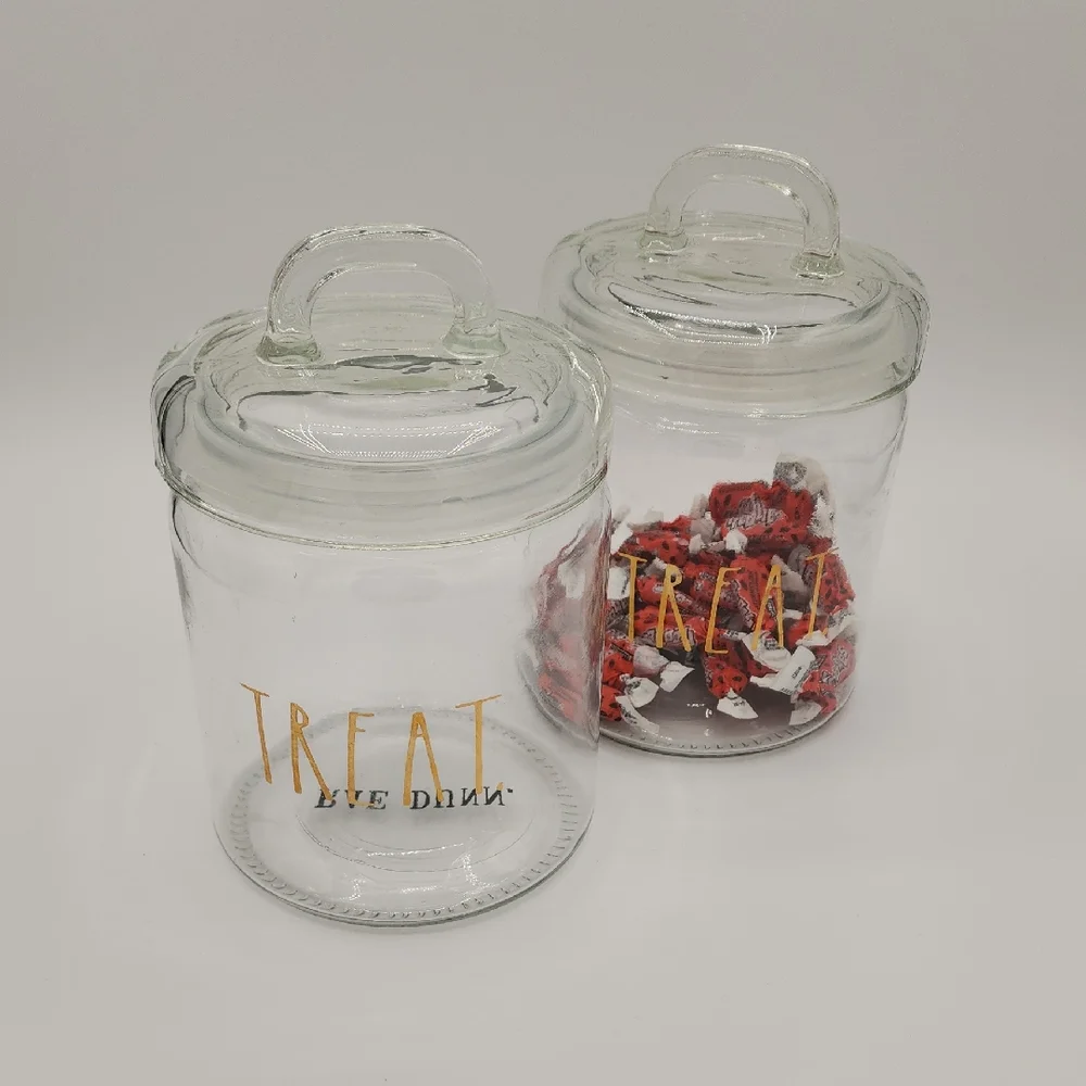RAE DUN Glass Treat Jar Set with Gold Accents